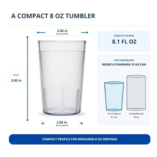 Vista 3 de Vasos de plástico Carlisle, apilables, resistentes a la rotura, sin BPA, Transparente