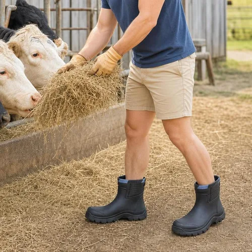 Vista 3 de Gets Botas de lluvia para hombre, impermeables, ligeras, de goma, para todo tipo de clima
