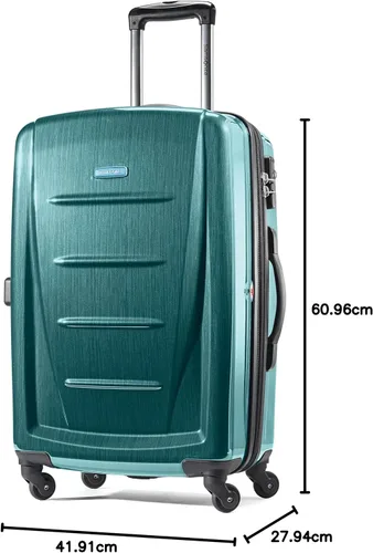 Vista 142 de Samsonite Winfield 2 Equipaje rígido con ruedas giratorias, Azul profundo, Juego de 3 piezas (20/24/28)