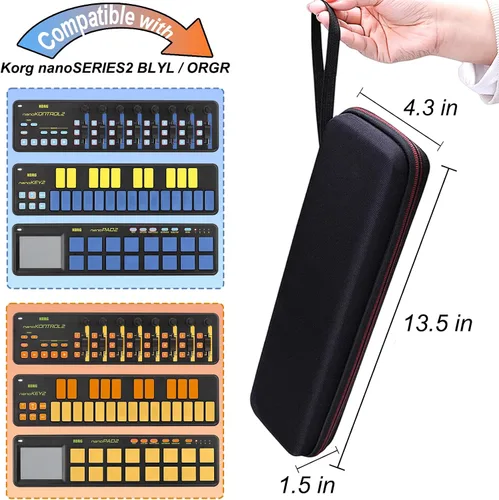 Vista 3 de LTGEM - Funda compatible con KORG nanoKONTROL2/nanoKEY2/nanoPAD2/nanoSERIES2 Slim-Line USB Control Surface/teclado/MIDI Pads, bolsa