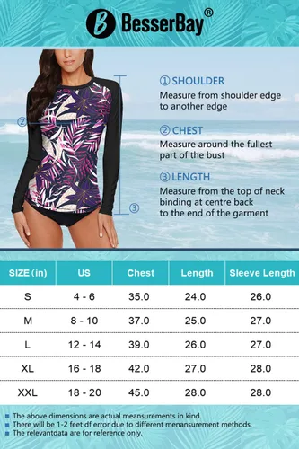 Vista 8 de BesserBay Camiseta de natación de manga larga con protección solar UV para mujer