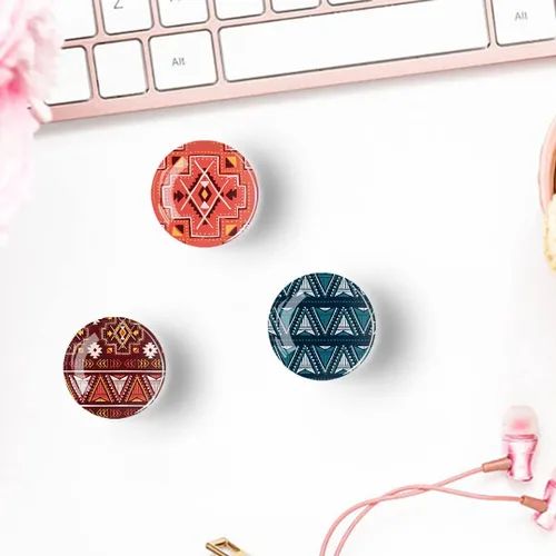 Vista 3 de 12 piezas de imanes de nevera de vidrio con fuerte magnetismo, adhesivo para nevera, decoración de nevera de cristal de estilo bohemio