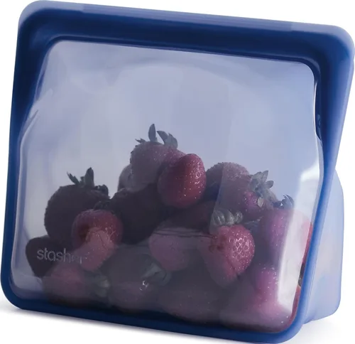 Vista 16 de Stasher Mini bolsas de silicona reutilizables de alta calidad, paquete de 2, aguamarina, 28 onzas Food-Safe Silicone, Eco-Friendly, Reusable