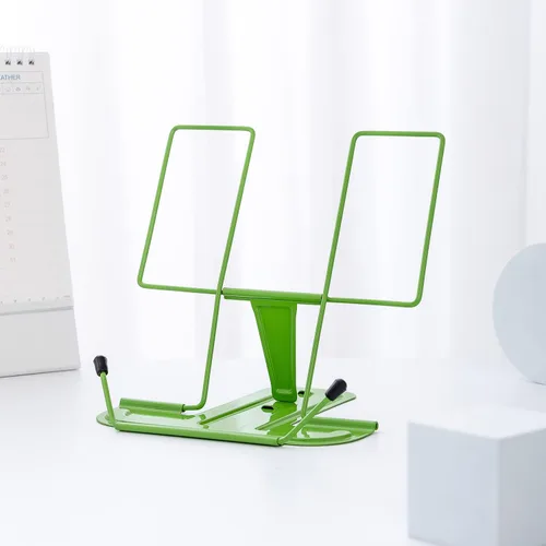 Vista 13 de MSDADA - Soporte de libros de metal para escritorio, soporte ajustable para lectura, soporte portátil para libros de cocina y documentos, soporte