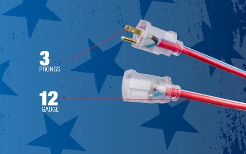 Vista 13 de Coleman Cable, cable de prolongación de calidad de contratista de 12/3 con final iluminado, fabricación estadounidense., Blanco, 2548USA1