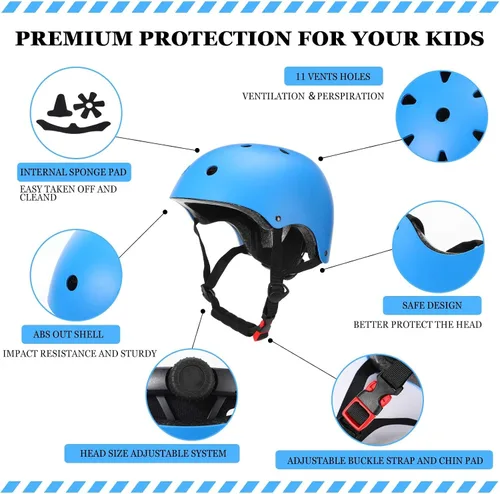 Vista 3 de Kingdder 8 Pcs Kids Bike Helmets Bulk CPSC Certified Toddler Skateboard Adjustable Kids Bike Helmet Ages 5-8 Years Old Boys Girls for Skateboard