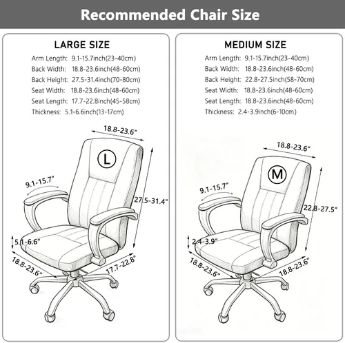 Vista 5 de Melaluxe Funda para silla de oficina con fundas para brazos - Funda elástica universal para silla de escritorio, fundas para silla de computadora