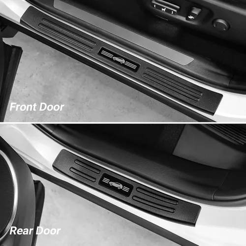 Vista 2 de 4 protectores de umbral de puerta compatibles con Lexus 2015-2021 NX NX200t/NX300/NX300h, accesorios de material plástico ABS negro mate