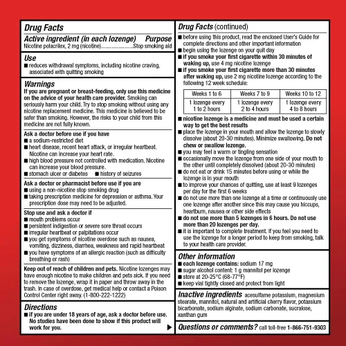 Vista 4 de Amazon Basic Care Pastilla Polacrilex de nicotina de 2 mg, sabor a cereza, ayuda para dejar de fumar, 72