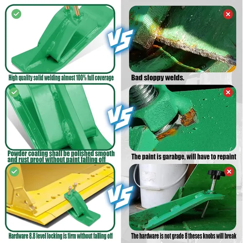 Vista 4 de Protector de Cubo de Tractor (Versión Mejorada), 2 Piezas Protector de Borde de Esquí, Protector de Patín Domador de Césped con Tuercas y Pernos