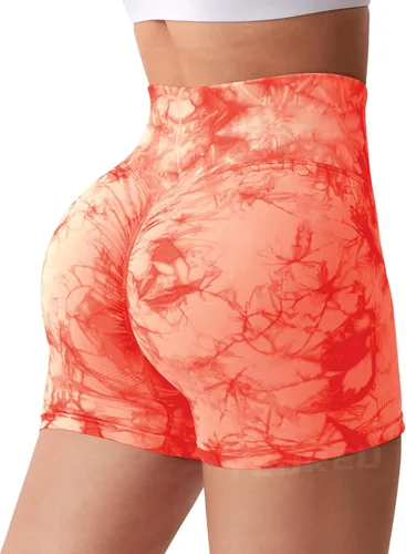 Vista 4 de YEOREO - Shorts de ciclismo para mujer, sin costuras, con cintura alta, para entrenamiento, yoga y gimnasio, estilizan tu figura