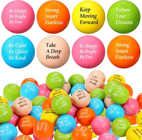 Vista 10 de Aoriher - 36 bolas antiestrés con citas motivacionales para adultos, color verde claro