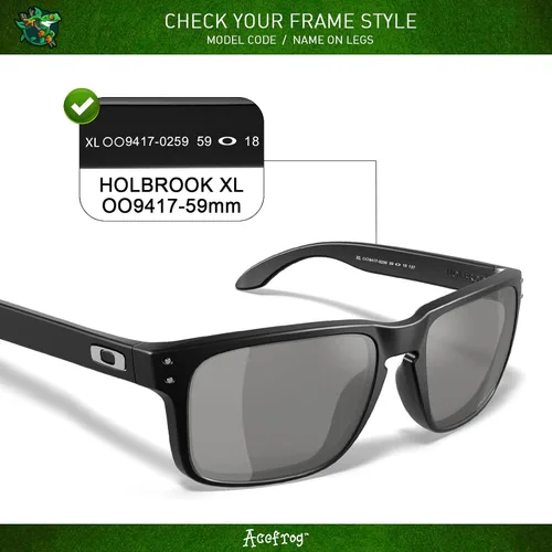 Vista 2 de Acefrog 8 pares de lentes polarizados de repuesto para gafas de sol Oakley Holbrook XL OO9417, ajuste perfecto, inastillables, antiarañazos, paquete