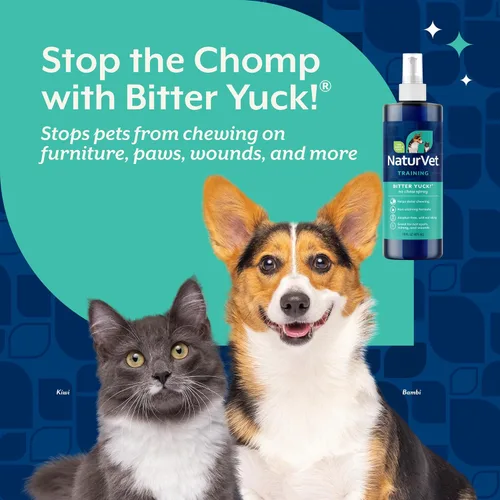 Vista 3 de NaturVet Bitter Yuck! Spray Anti-Mordidas para Perros, Gatos y Caballos, Spray de Entrenamiento para Mascotas, Líquido, Fabricado en los Estados