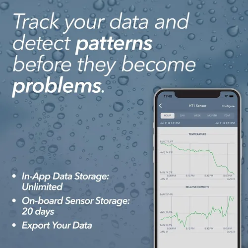 Vista 6 de Termómetro/higrómetro inalámbrico SensorPush para iPhone/Android, sensor inteligente de temperatura y humedad con alertas