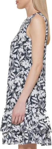 Vista 3 de Tommy Hilfiger Tommy Hilfiger - Vestido de cambio sin mangas con doble volante para mujer