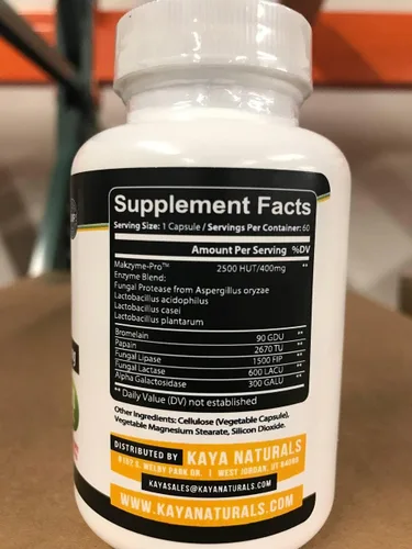 Vista 2 de Kaya Naturals Enzimas digestivas con prebióticos y probióticos - Píldoras para aliviar el estreñimiento y la hinchazón para mujeres y hombres
