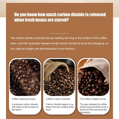 Vista 4 de Recipiente de café hermético, recipiente de almacenamiento de café con cuchara, para café molido, té, comida y lata (1.2 L)
