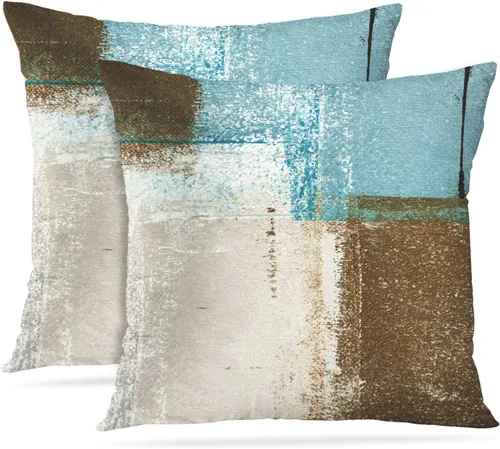 Vista 35 de Britimes Fundas de almohada modernas para decoración del hogar, 16 x 16 pulgadas, juego de 2 fundas de almohada decorativas, fundas de almohada
