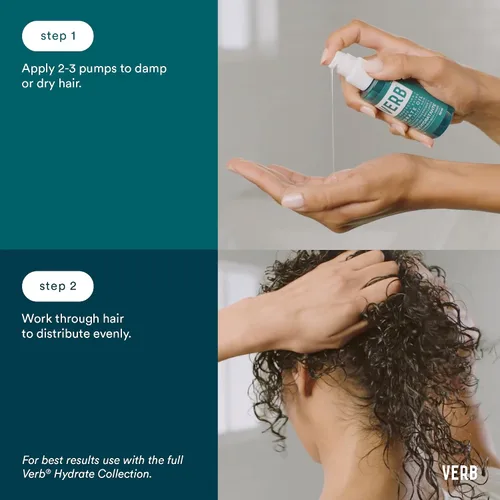 Vista 5 de VERB Hydrate Oil - Add Moisture -Increases Shine - Smooth Frizz - Heat Protection for Dry + Frizzy Hair - Amber + Warm Jasmine Scent