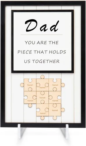 Vista 9 de Letrero personalizado con nombre de la familia, adornos de madera para la familia, placa de rompecabezas con nombre personalizado, decoración
