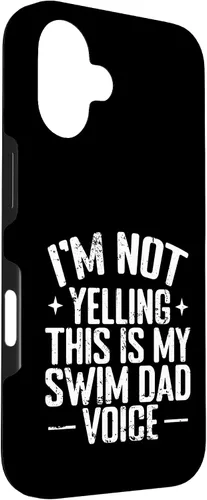 Vista 3 de Swim Dad Voice Funny Sports Parent Case for iPhone 16