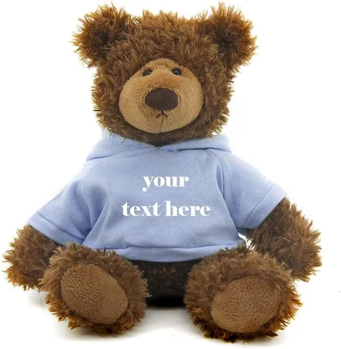 Vista 10 de Plushland Oso Frankie marrón de 12 pulgadas, regalo personalizado de animal de peluche, gran regalo para el día de la madre, día de San Valentín