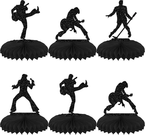 Vista 8 de ZHUOWEISM 6 piezas de centro de mesa de panal de abeja con glitter negro para despedidas de soltera, despedidas de casada, fiesta de cumpleaños
