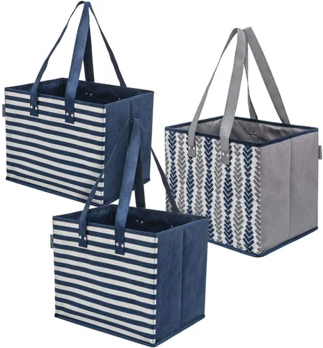 Vista 14 de PLANET E Bolsas de compras plegables reutilizables con parte inferior reforzada (paquete de 2)