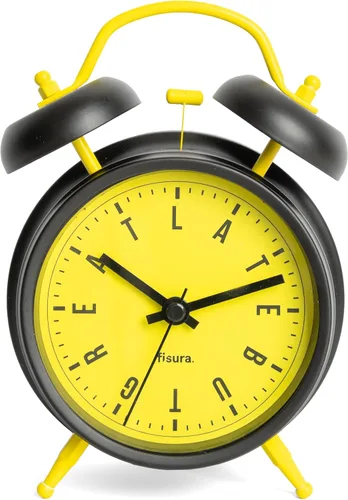 Vista 4 de Fisura – Reloj despertador analógico, sin tictac con luz LED, rosa y azul