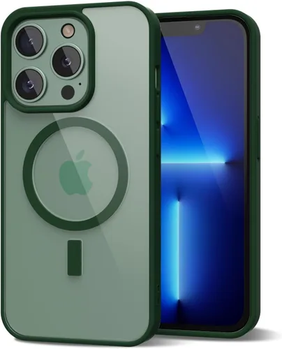 Vista 188 de oakxco Funda magnética transparente compatible con Magsafe, bonita funda delgada y transparente de poliuretano termoplástico no amarillenta, carcasa