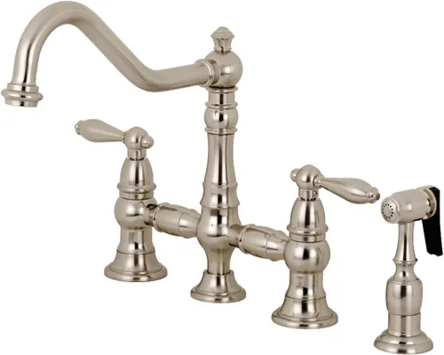 Vista 8 de Kingston Brass KS3277ALBS Grifo de cocina con rociador lateral, latón cepillado, 13.06 x 14.06 x 9.44 Cobrizo cepillado