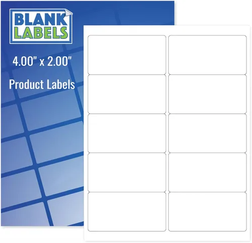 Vista 23 de Blank Labels Etiquetas de envío de media hoja, 5.5 x 8.5 pulgadas (5-1/2 x 8-1/2) etiqueta permanente blanca mate, inyección de tinta y láser