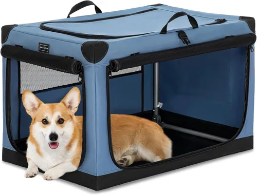 Vista 29 de Petsfit Jaula para gatos – 20 pulgadas ligera, fácil de instalar, resistente jaula portátil para perros, marco ajustable con 3 puertas de malla Verde