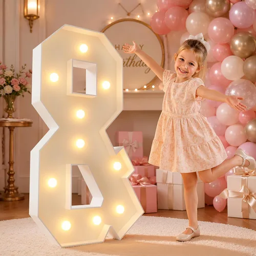 Vista 108 de imprsv Letras iluminadas grandes de 3 pies, letras iluminadas de marquesina para fiesta de cumpleaños (3 pies, letra y )