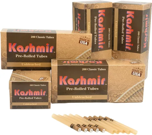 Vista 9 de Kashmir Tubos de cigarrillos – 200 unidades tamaño King – Tubos sin blanquear tamaño King 3.307 in con filtro de estrella – Desprendimiento suave