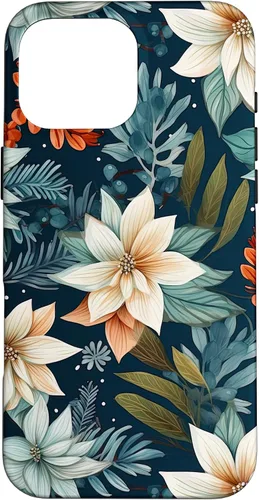 Vista 19 de iPhone 16 Aesthetic Christmas Floral Pattern Winter Flower Girl Women Case