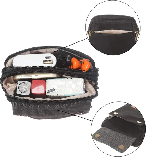 Vista 4 de AOCINA Pequeña bolsa cruzada de viaje, monedero para teléfono, bolso cruzado para mujer, bolso pequeño tipo cartera, monedero pequeño para niñas