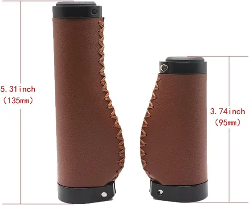 Vista 2 de Agarres para mango de bicicleta de 135/3.740 in, agarres largos/cortos, antideslizantes, de microfibra, de PVC, ergonómicos, cosidos a mano, casual