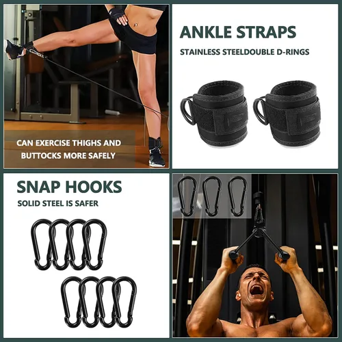 Vista 7 de Cable Machine Attachment, Cable Attachments for Gym, Gym Cable Attachments, Cable Machine Attachments Set