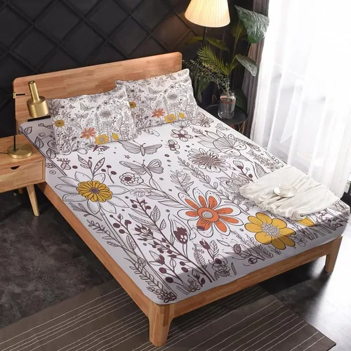 Vista 2 de Juego de sábanas tamaño individual: sábanas botánicas, sábanas y fundas de almohada con diseño floral de mariposa, microfibra suave, bolsillo
