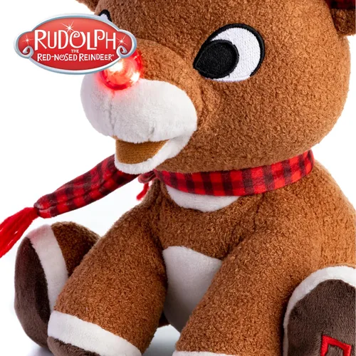 Vista 7 de Rudolph el reno de nariz roja - Muñeco de peluche con música y luces