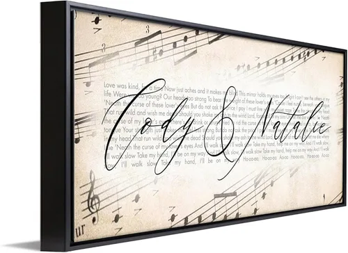 Vista 5 de Personal-Prints Impresión artística Letra de canción Arte personalizado Arte de pared romántico para dormitorio, sala de estar, entrada