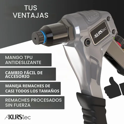 Vista 5 de KLRS tec - Kit de pistola de remache profesional con 120 remaches y 4