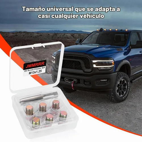 Vista 7 de Kit de reparación de roscas para tapón de drenaje de aceite M13 x 1.25 mm, herramienta de roscado de tornillos de cárter de aceite, kit