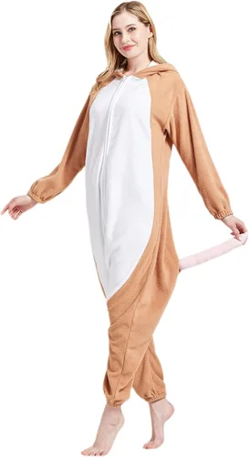 Vista 3 de Pijama de una sola pieza de animal para adultos, disfraz de cosplay de animales para hombre y mujer, ropa de dormir unisex