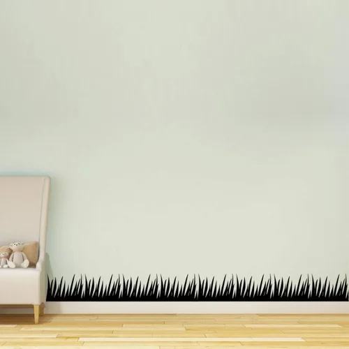 Vista 2 de VWAQ Adhesivo de pared con borde de hierba, calcomanías de vinilo para habitación de niños, decoración de guardería, GBWD