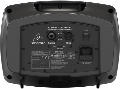 Vista 4 de Behringer EUROLIVE B105D Altavoz ultracompacto de 50 vatios PA/monitor con reproductor de MP3 y transmisión de audio Bluetooth
