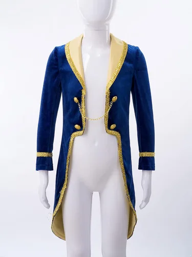 Vista 5 de Disfraz de príncipe para bebé, abrigo de caballero, chaqueta de esmoquin, abrigo para fiesta de Halloween