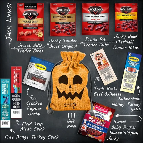 Vista 2 de Cesta de regalo de Halloween de carne seca de ternera, cesta abucheada